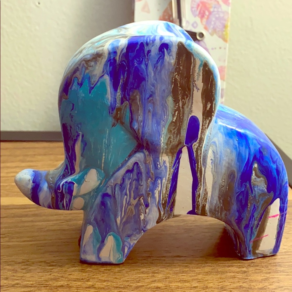 Hand painted elephant for table decor